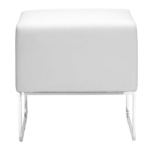 Plush Ottoman White - White