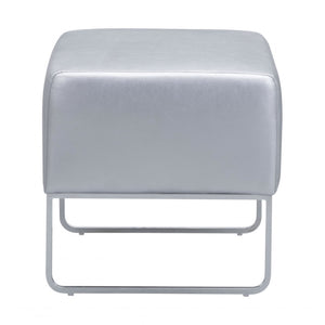 Plush Ottoman Silver - Silver