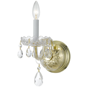 Traditional Crystal 1 Light Hand Cut Crystal Polished Chrome Sconce