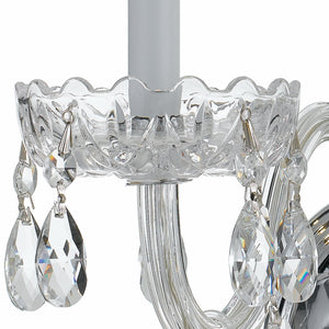 Traditional Crystal 2 Light Hand Cut Crystal Polished Chrome Sconce