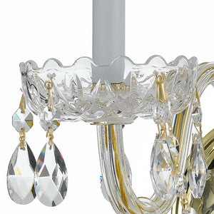 Traditional Crystal 2 Light Hand Cut Crystal Polished Chrome Sconce