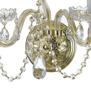 Traditional Crystal 3 Light Hand Cut Crystal Polished Chrome Sconce