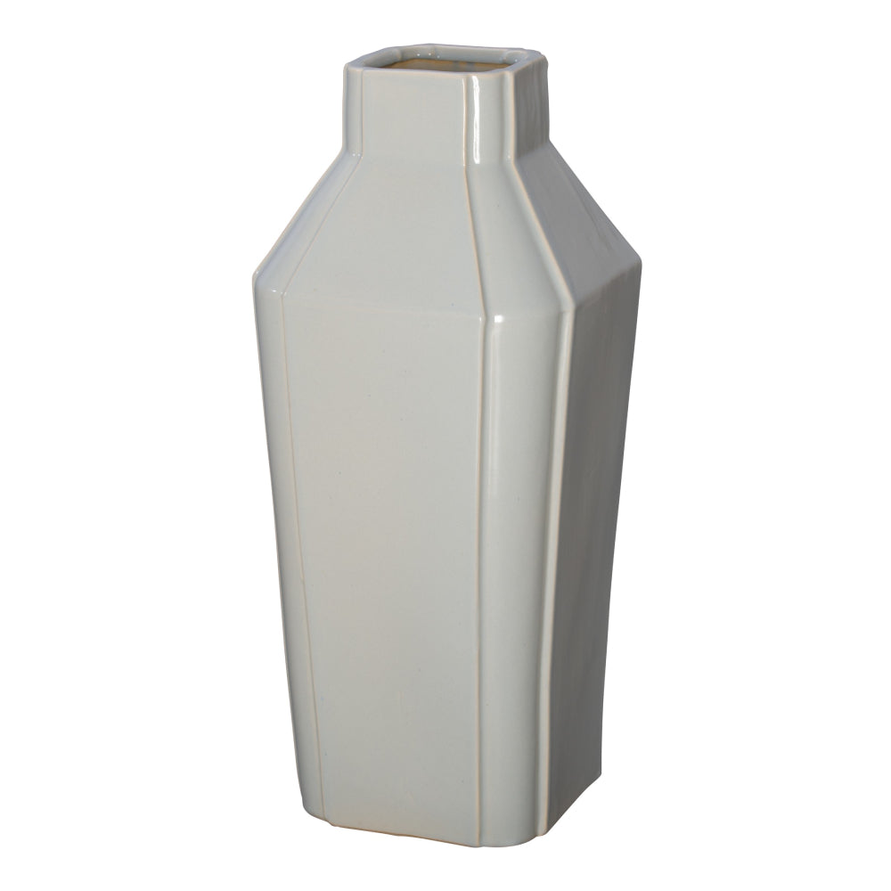 Quadrant Neck Ceramic Vase  – Grey