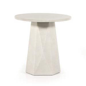 Bowman Outdoor End Table-White Concrete