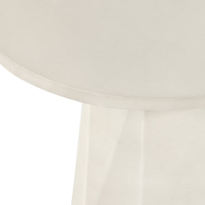 Bowman Outdoor End Table-White Concrete