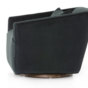 York Swivel Chair-Modern Velvet Smoke