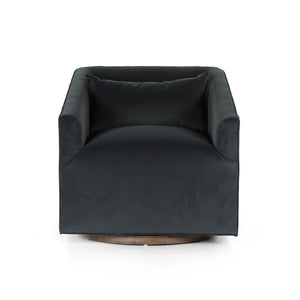 York Swivel Chair-Modern Velvet Smoke