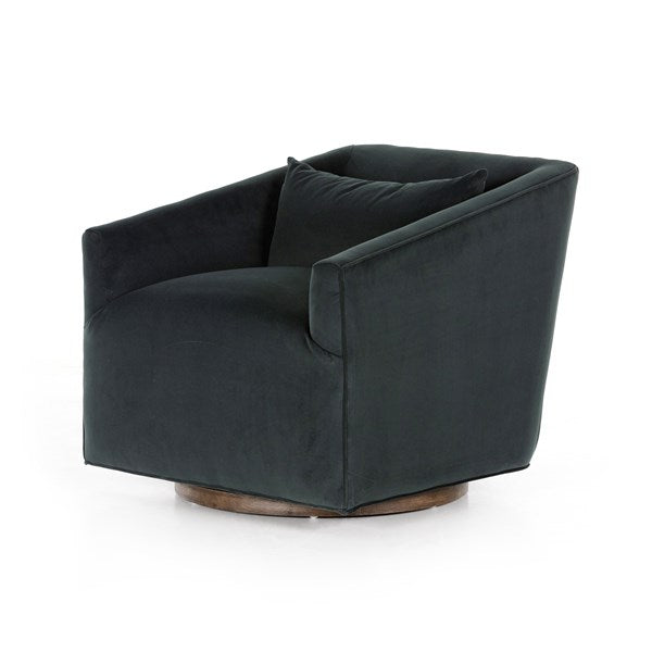 York Swivel Chair-Modern Velvet Smoke