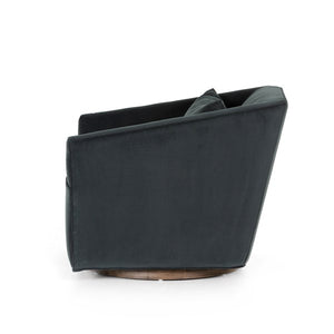 York Swivel Chair-Modern Velvet Smoke