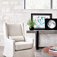 Easton - Swivel Wing Chair-Jette Linen