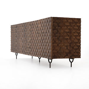 Rio Media Console-Round Cut Antique Brwn