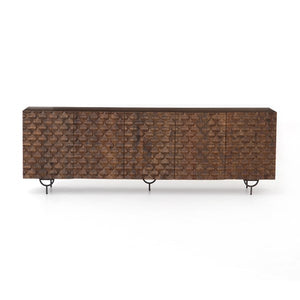 Rio Media Console-Round Cut Antique Brwn