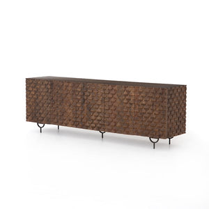 Rio Media Console-Round Cut Antique Brwn