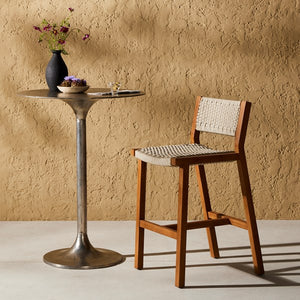 Delano Outdoor Stool-Natural Teak-Bar