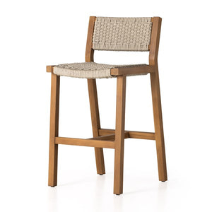 Delano Outdoor Stool-Natural Teak-Bar