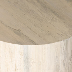 Hudson Round End Table-Bleached
