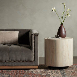 Hudson Round End Table-Bleached