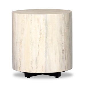 Hudson Round End Table-Bleached
