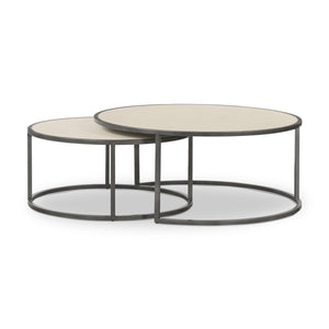 Shagreen Nesting Coffee Table - Ivory