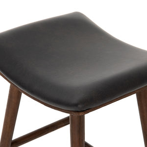Union Saddle Counter Stool-Dist Black