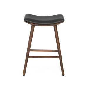 Union Saddle Counter Stool-Dist Black