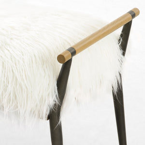 Charlotte Bench-Mongolian Cream Fur