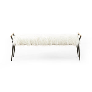 Charlotte Bench-Mongolian Cream Fur