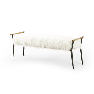 Charlotte Bench-Mongolian Cream Fur