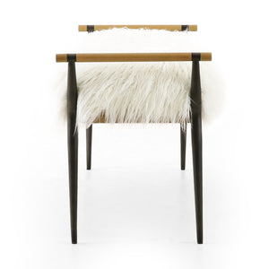 Charlotte Bench-Mongolian Cream Fur