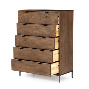 Trey 5 Drawer Dresser-Auburn Poplar