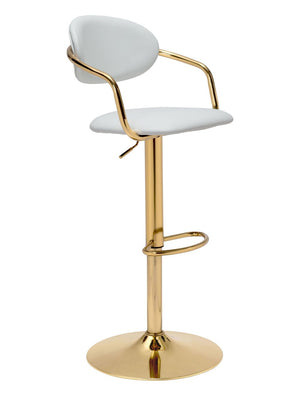 Gusto Bar Chair White & Gold