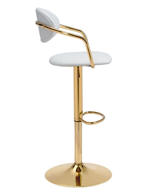 Gusto Bar Chair White & Gold
