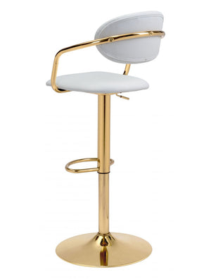 Gusto Bar Chair White & Gold