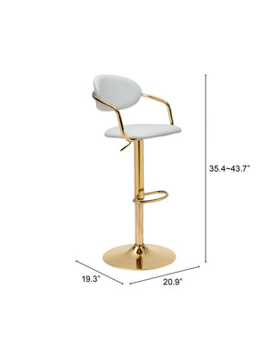 Gusto Bar Chair White & Gold