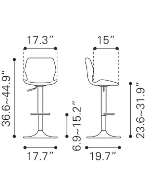 Seth Bar Chair Vintage Black
