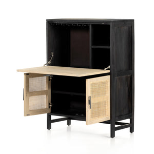 Caprice Bar Cabinet-Black Wash Mango