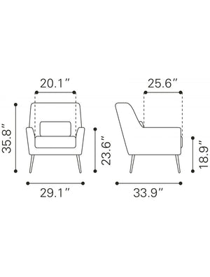 Ontario Accent Chair Gray