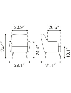 Tasmania Accent Chair Gray
