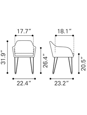 Braxton Dining Chair (Set of 2) Vintage Gray