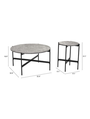 Malo Coffee Table Set Gray & Black