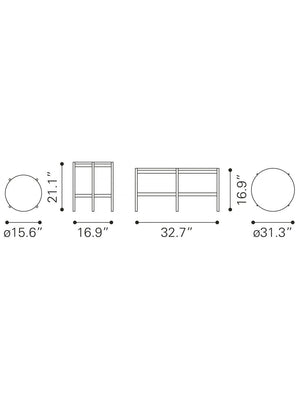 Malo Coffee Table Set Gray & Black
