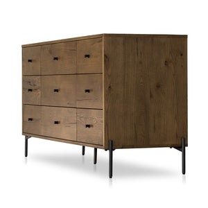 Eaton 9 Drawer Dresser-Amber Oak Resin