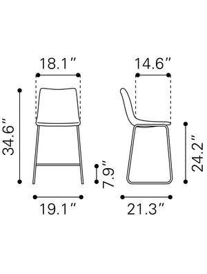 Smart Counter Chair (Set of 2) Vintage Espresso
