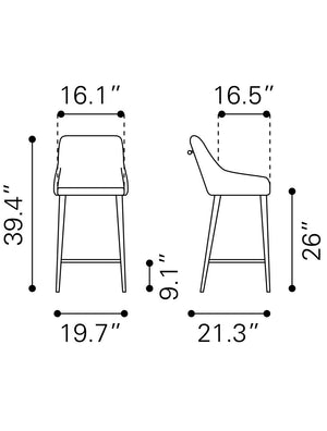Madelaine Counter Chair Black