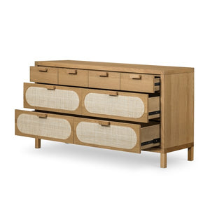 Allegra 8 Drawer Dresser-Natural Cane