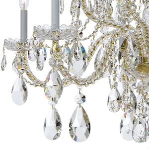 Traditional Crystal 12 Light Hand Cut Crystal Polished Chrome Chandelier