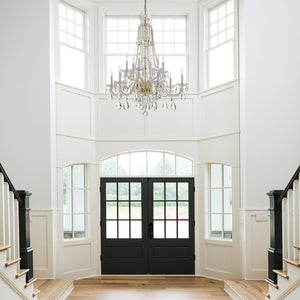 Traditional Crystal 12 Light Hand Cut Crystal Polished Chrome Chandelier