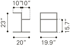 Terrace Side Table Gold