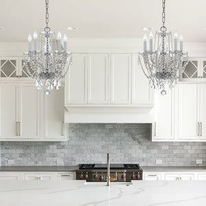 Traditional Crystal 5 Light Hand Cut Crystal Polished Chrome Mini Chandelier
