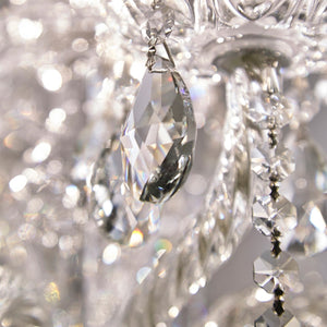 Traditional Crystal 10 Light Hand Cut Crystal Polished Chrome Chandelier